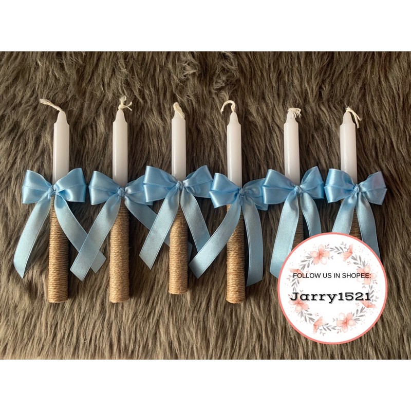 BAPTISMAL/BAPTISM OR CHRISTENING CANDLES (RUSTIC THEME) | Shopee ...