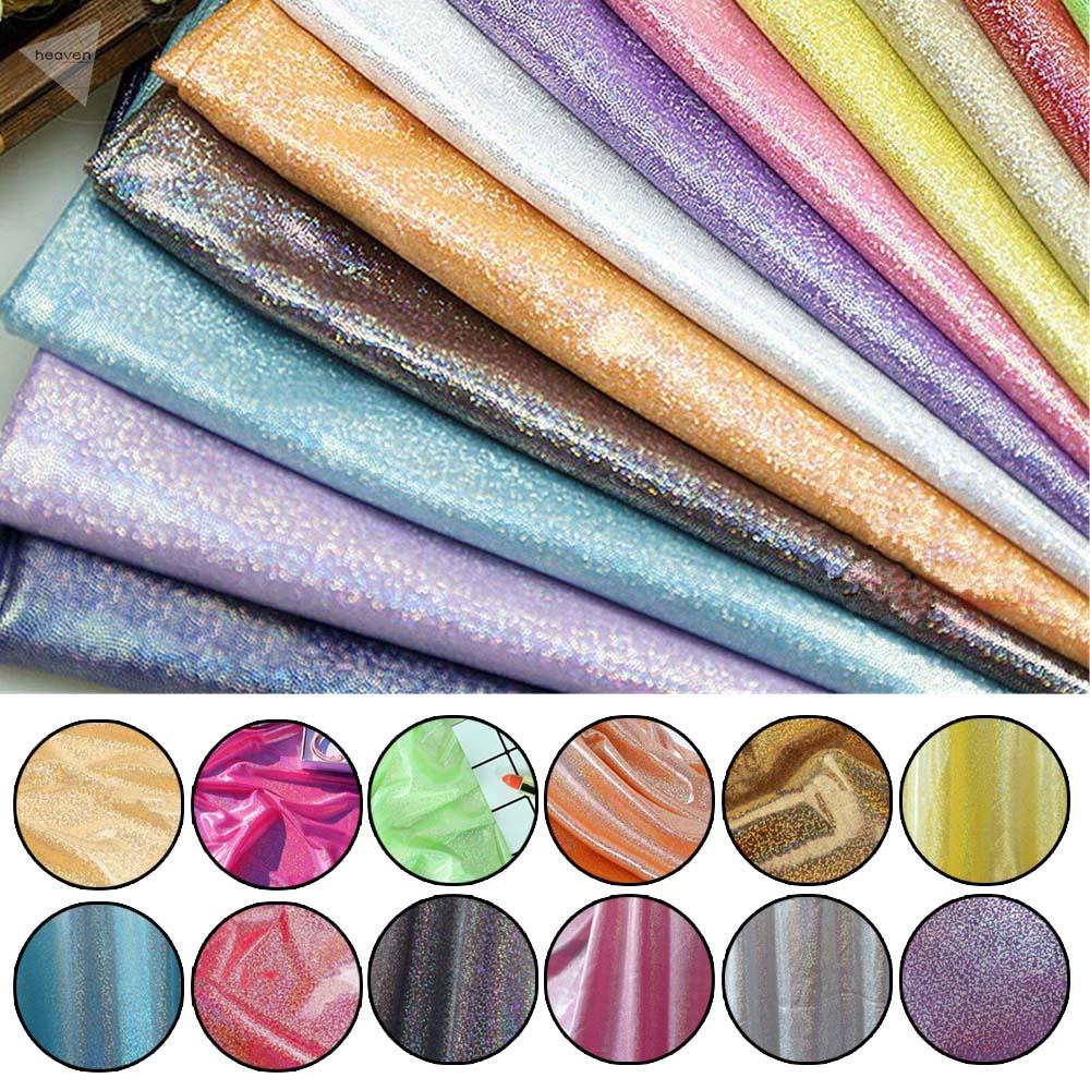 Glitter fabric Party Wedding DIY Crafts Glitter Hologram Foil Fabric
