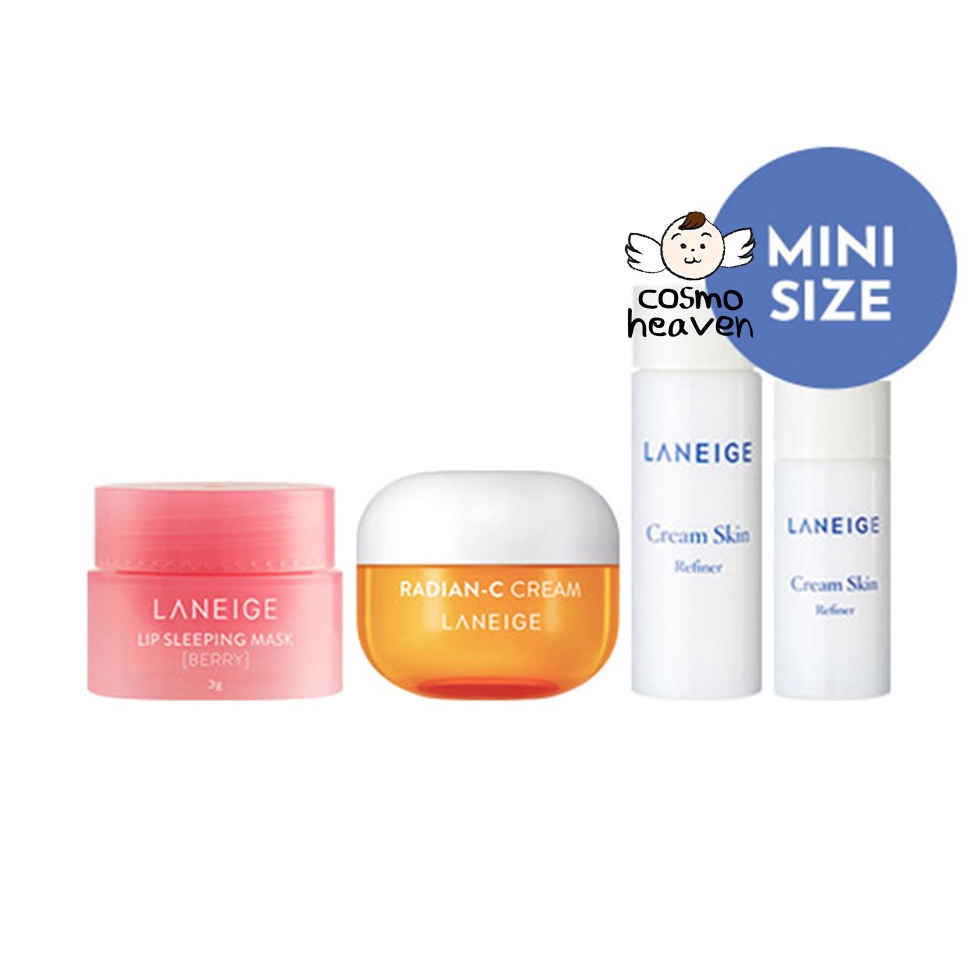 LANEIGE MINI (Lip Sleeping Mask, Cream Skin Refiner, Water Sleeping