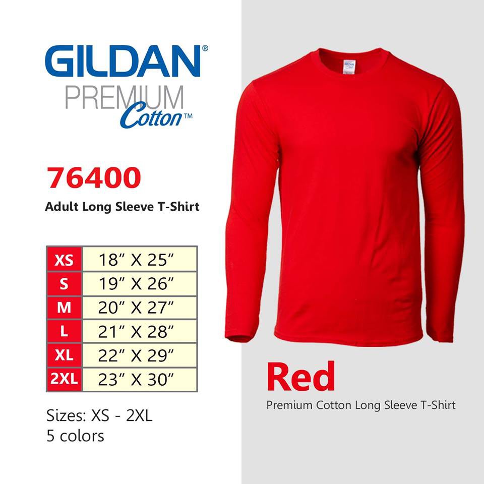 gildan long sleeve red shirt