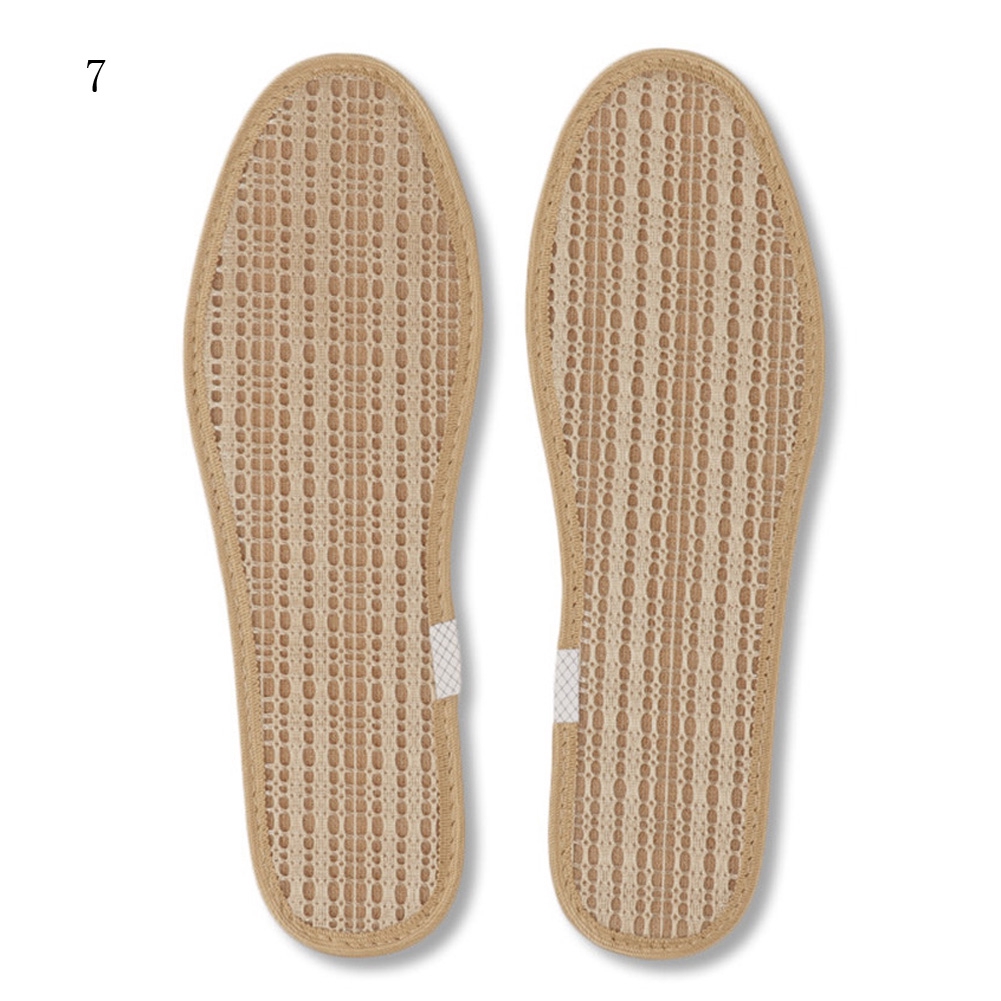 Hand-Woven Bamboo Charcoal Linen Insoles Sports Breathable Anti-Bacterial Insole 