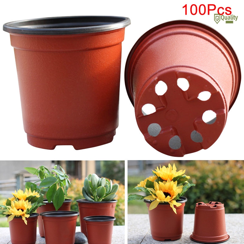 100Pcs Garden Plastic Plants Nursery Pot/Pots Seedlings Flower Plant Container 