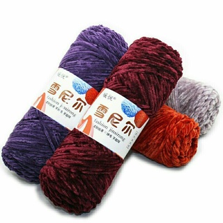 Handmade~Chenille Golden Velvet Wool Hand-Knitted Medium Thick Baby Thread Men Women Sweater Scarf Crochet Wo #5