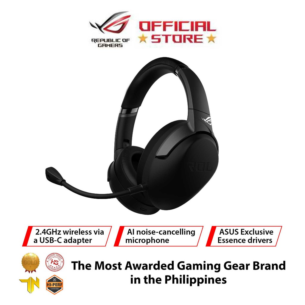 Asus Rog Strix Go 2 4 Usb C 2 4 Ghz Wireless Gaming Headset With Ai Noise Cancelling Mic 90yh01x1 Shopee Philippines