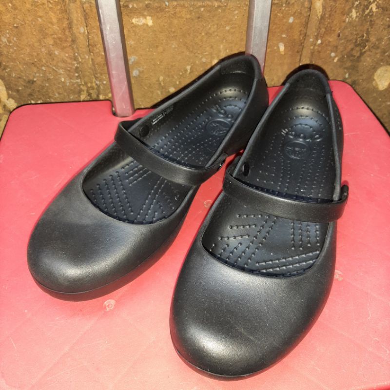 original crocs alice work flat black shoes bnwot | Shopee Philippines