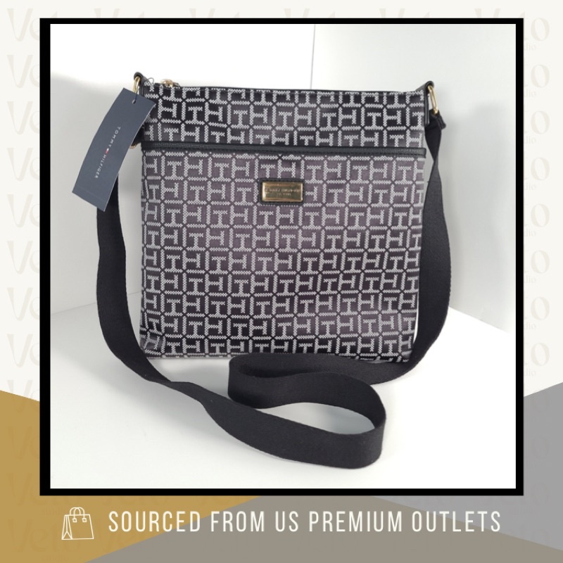 Original Tommy Hilfiger Black White Messenger Bag Shopee Philippines