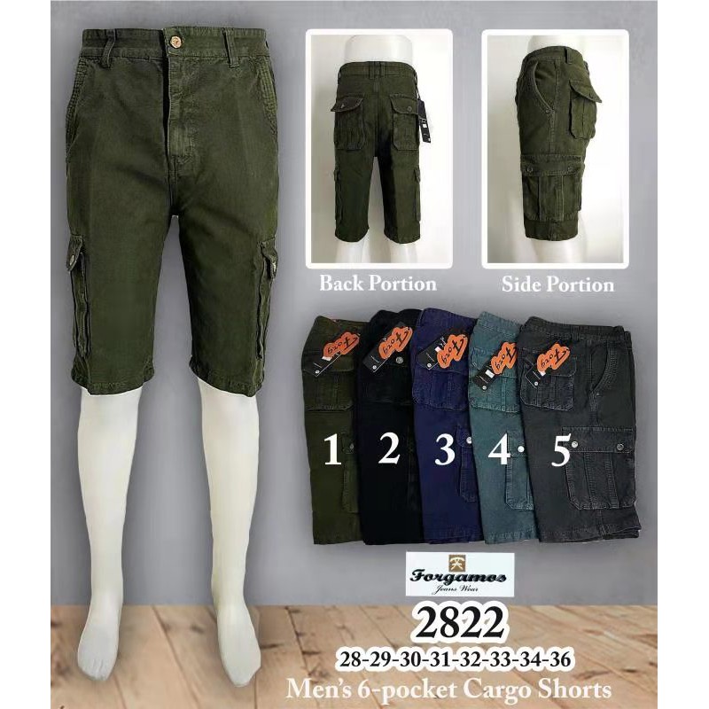 mens cargo shorts with zipper side pockets