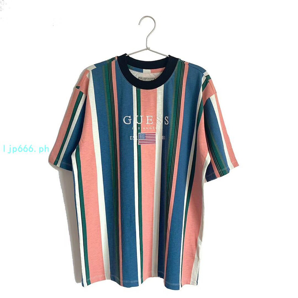 vertical striped guess shirt