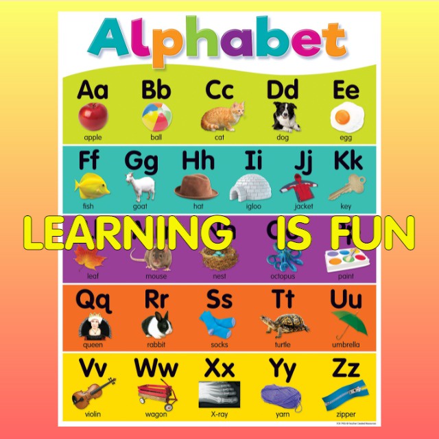 Educational Chart for Kids (A4 Laminated) ALPHABET | Shopee Philippines
