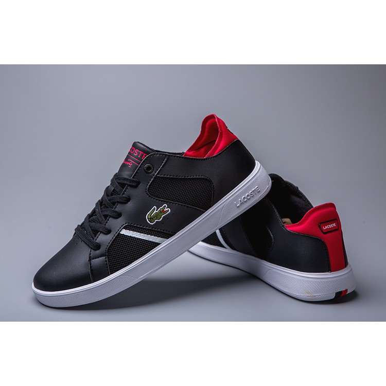 lacoste shoes black and white