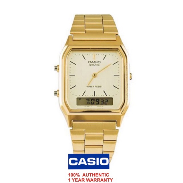 casio aq230 gold