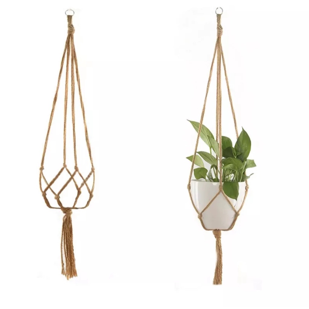 Garden Pots Hanging Buckets Planter Hemp Rope Basket Net Flower Pot
