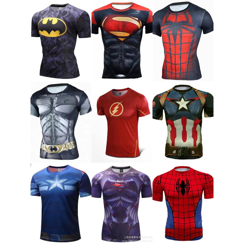 COD Marvel Character Superman Batman dry Fit Gym T shirt (Teenager size ...