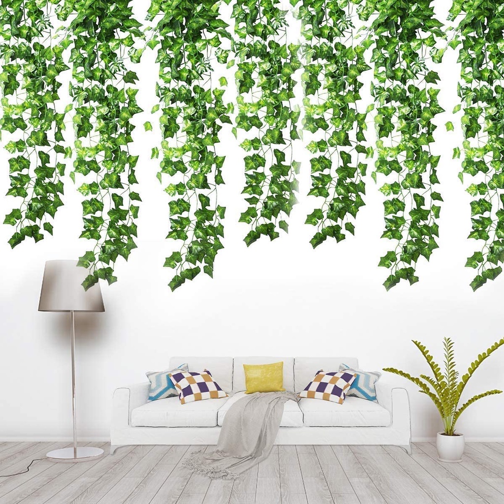 210cm Artificial Hanging Plants Liana Silk Fake Leaves Vine Ivy Leaves