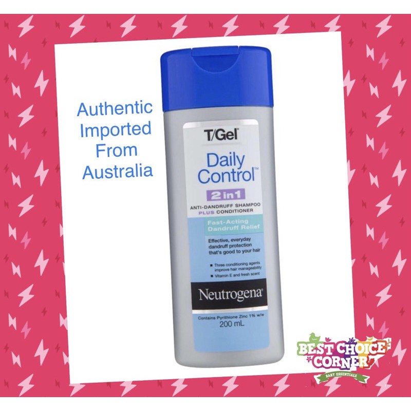 Neutrogena T Gel Daily Control 2 in 1 anti Dandruff Shampoo Shopee