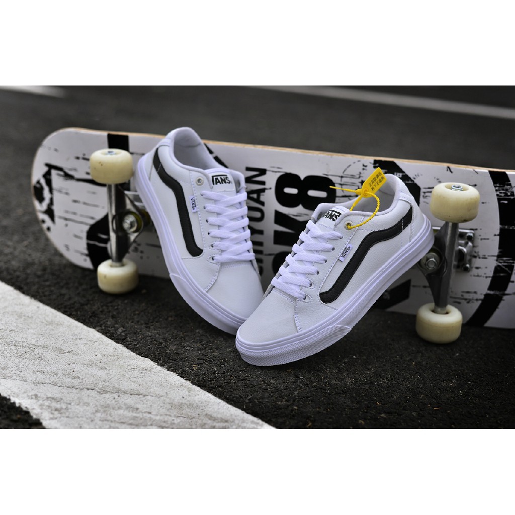 vans old skool white leather
