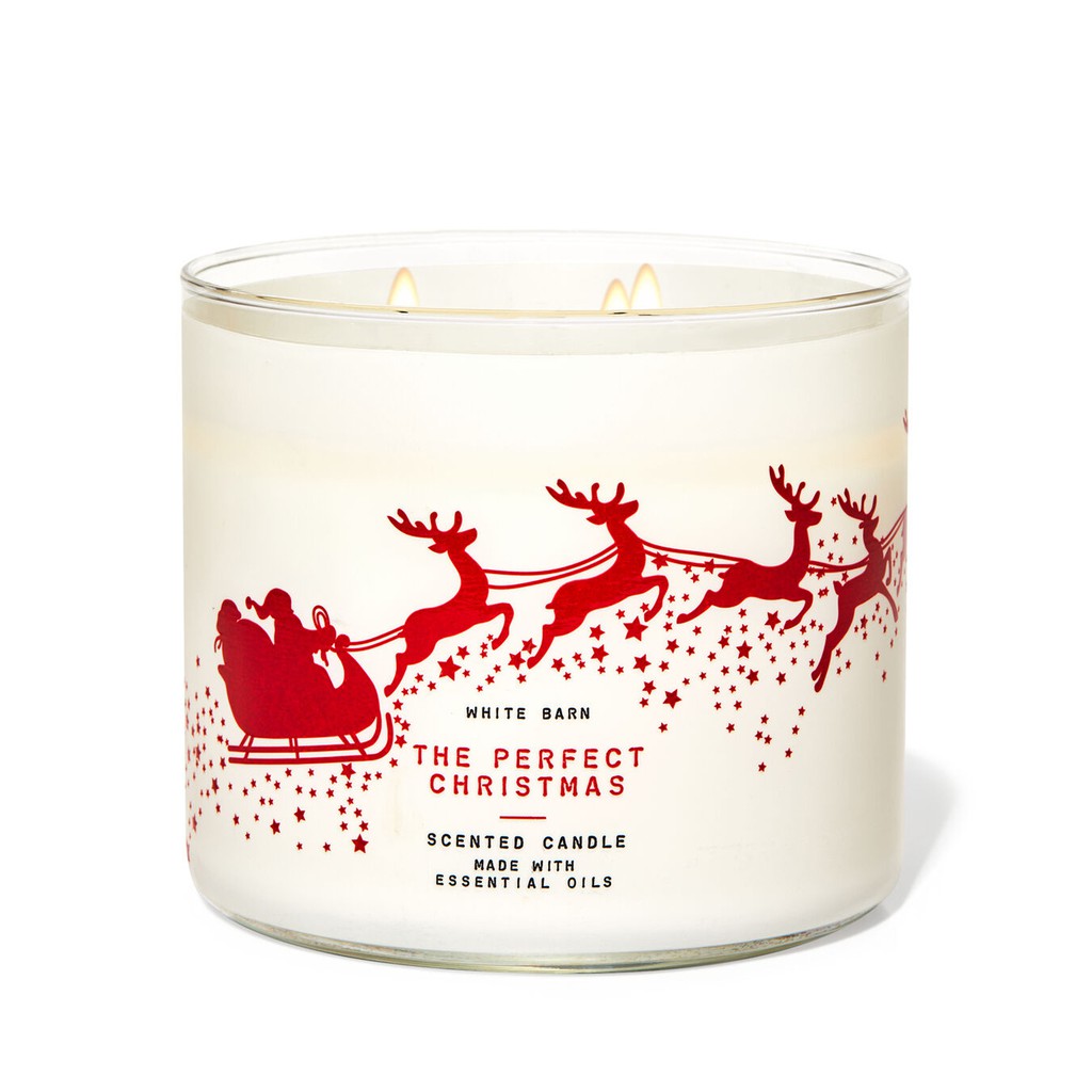 AUTHENTIC Bath And Body Works THE PERFECT CHRISTMAS 3-Wick Scented ...