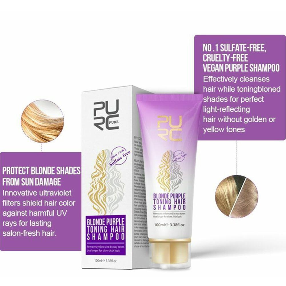 Purc Blonde Purple Hair Shampoo Removes Yellow And Brassy Tones