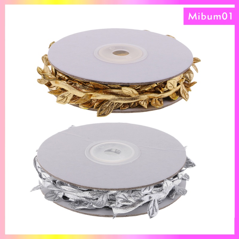 10 Meters Gold Silver Vintage Leaf Leaves Decorative Ribbon Trim Vine Garland for DIY  Wedding Br #5