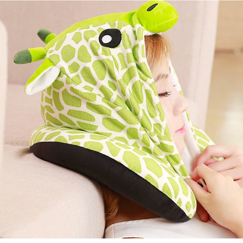 Giraffe U Shaped Pillow Neck Pillow Hooded Shade Airplane Travel