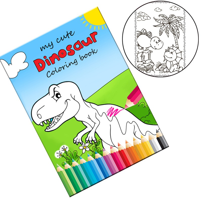 Download Dinosaur Coloring Book For Kids Size 14x20cm 16 Pictures Shopee Philippines