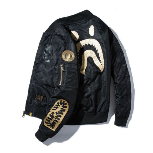 bape bomber jacket black