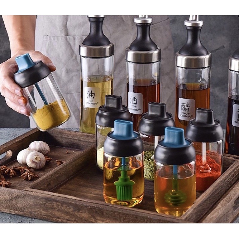 high quality Glass condiments container Condiment Jar seasoning Bottle