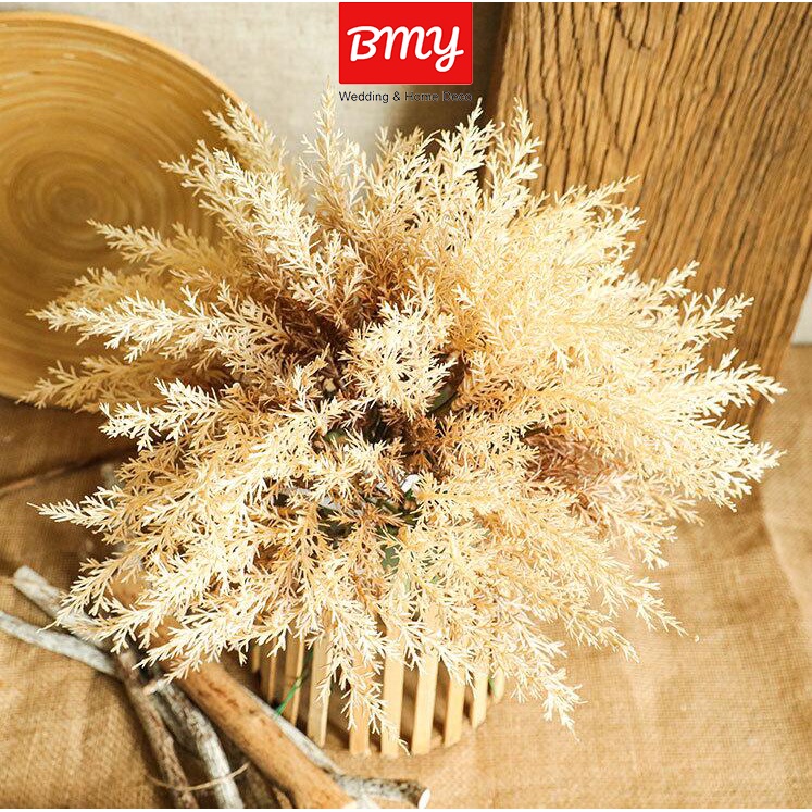 BMY 6pcs Bundle Artificial Smog Rime Simulation Flower Wheat Straw Plant Wheat Field Flower Art Wedding Home Decoration