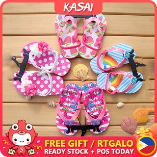 Haermeas Korean Version of the New Childrens Flip flops Girls Shoes Slippers Kids Baby Gift #0918