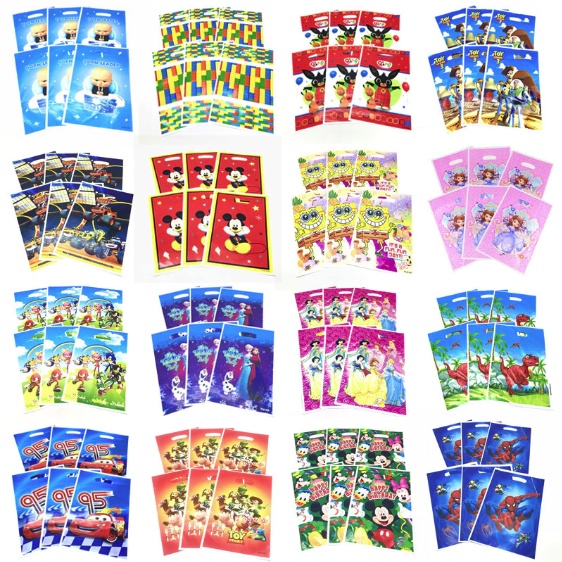 10pcs Plastic Loot Bags Plastic Bag for Birthday Christening Lootbags