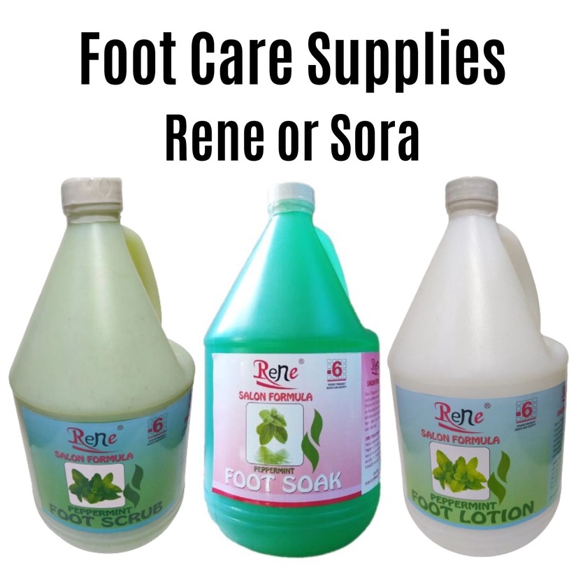 Rene or Sora Salon Foot Spa Care Supplies One Gallon Foot Soak Lotion