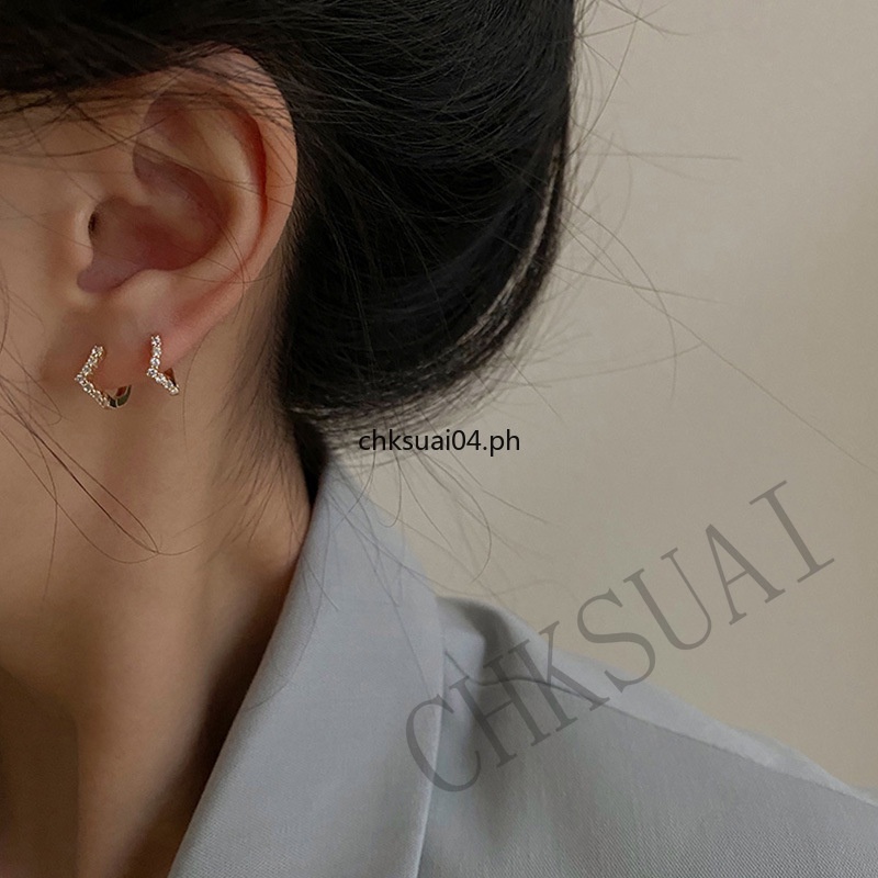 1 Pair 14K Gold-plated helix earrings Mini Zircon Hoop earings for women piercing earring set Cubic Zirconia Cartilage Earing Stu