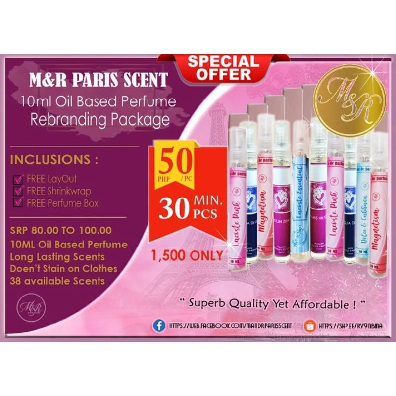 10ml Oilbased Perfume Rebranding 30pcs | Shopee Philippines