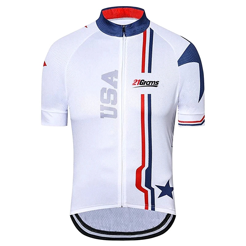 white cycling top