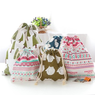Cotton Linen Drawstring Pouch Gift bag Storage organizer Pouch String bag Katsa stringbag