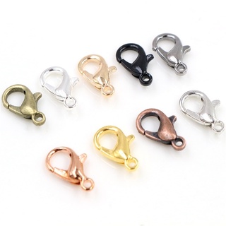 12pcs 12mm Alloy Lobster Clasp Lobster Clasps Hooks Chains Connector for Beads Necklace DIY Jewelry Making Accessories