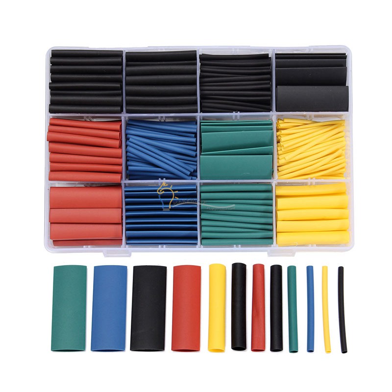 530 Pcs 2:1 Heat Shrink with Clear Box Heatshrink Tubing Insulation ...