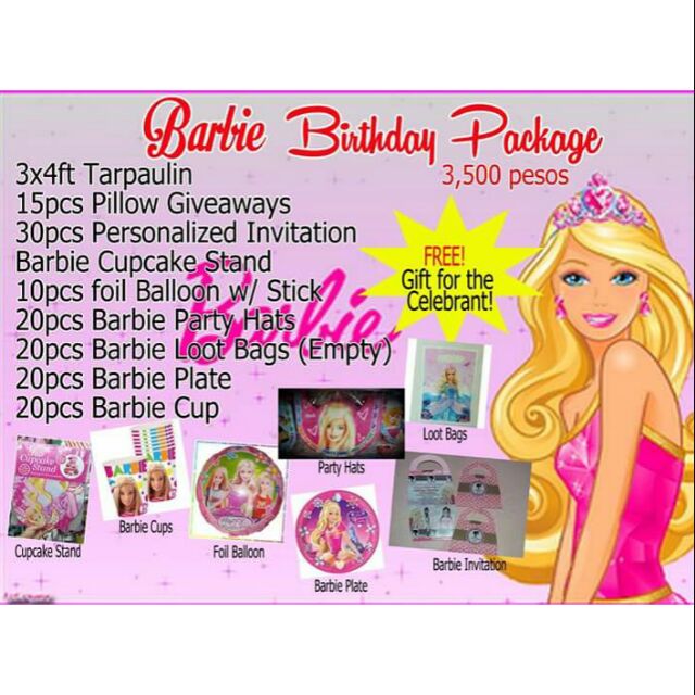 barbie invitation 7th birthday