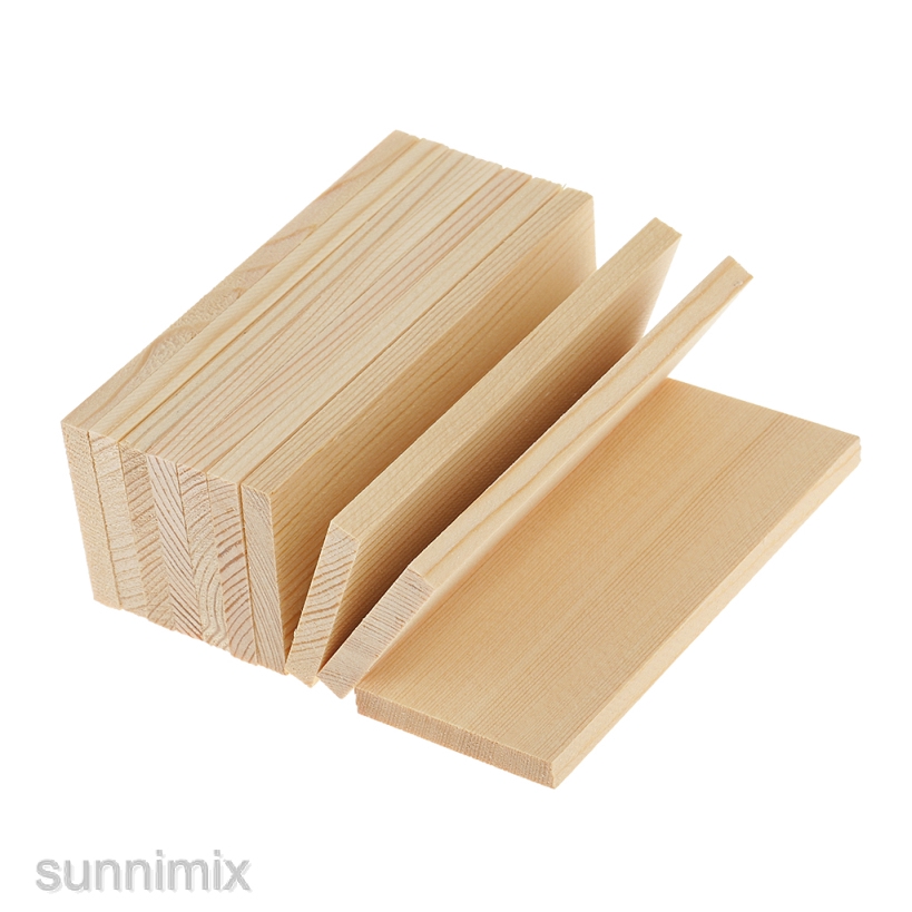 [SUNNIMIX] 10 Pieces Unfinished Natural Pine Wood Rectangle Board Panel ...