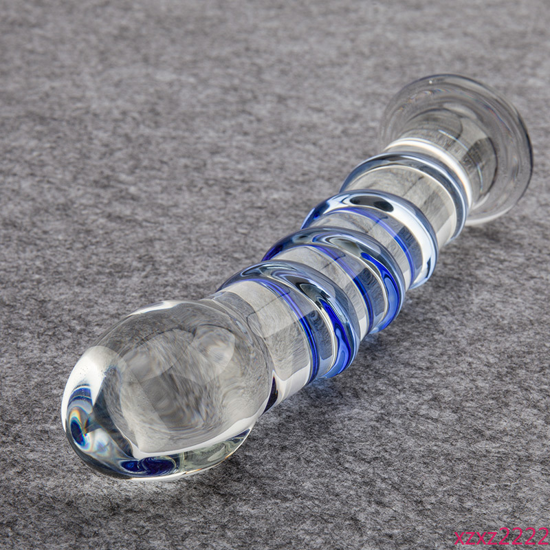 Aa Intimate Sex Products Sapphire Spiral Pyrex Glass Dildo 7 Realistic Crystal Strapon Penis