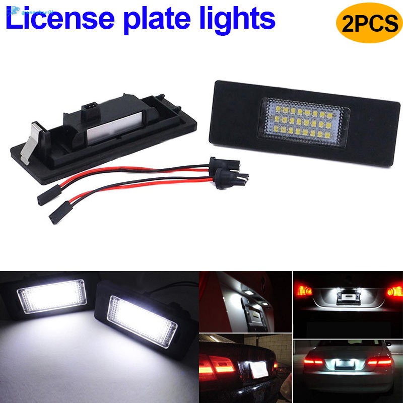 car number plate with light