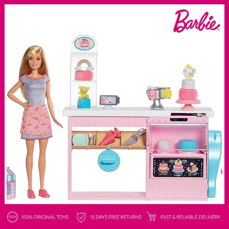 barbie cake bakery playset