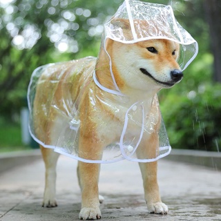 Transparent Puppy Raincoat Large Medium Dog Samoyed Teddy Bichon Golden Retriever Cat Clothes Pet Sup