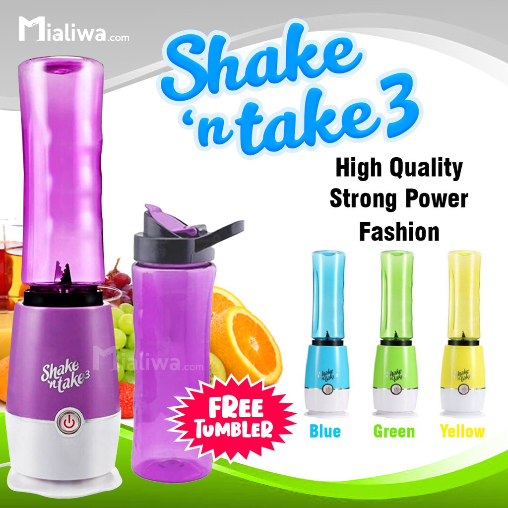 Shake N Take 3 with 2 Travel Lid Tumbler & Blender Shaker, Portable