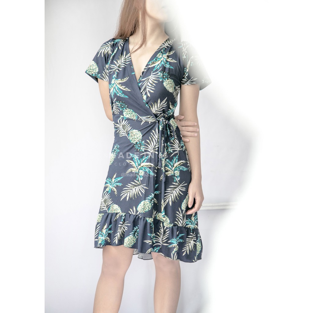 wrap around dress shopee