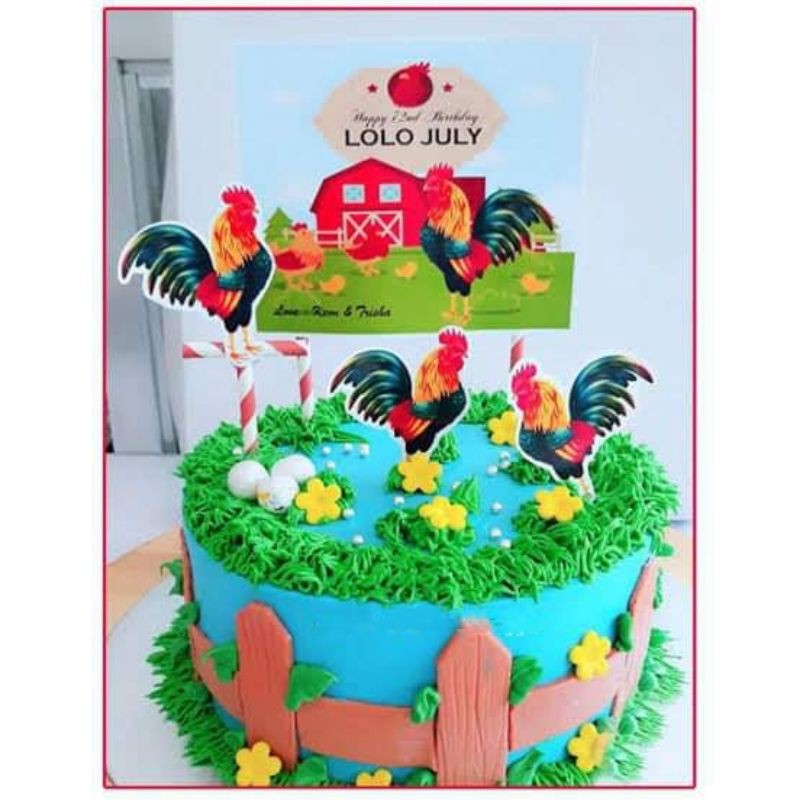 Manok Na Pula Sabungero Cake Topper Set Shopee Philippines