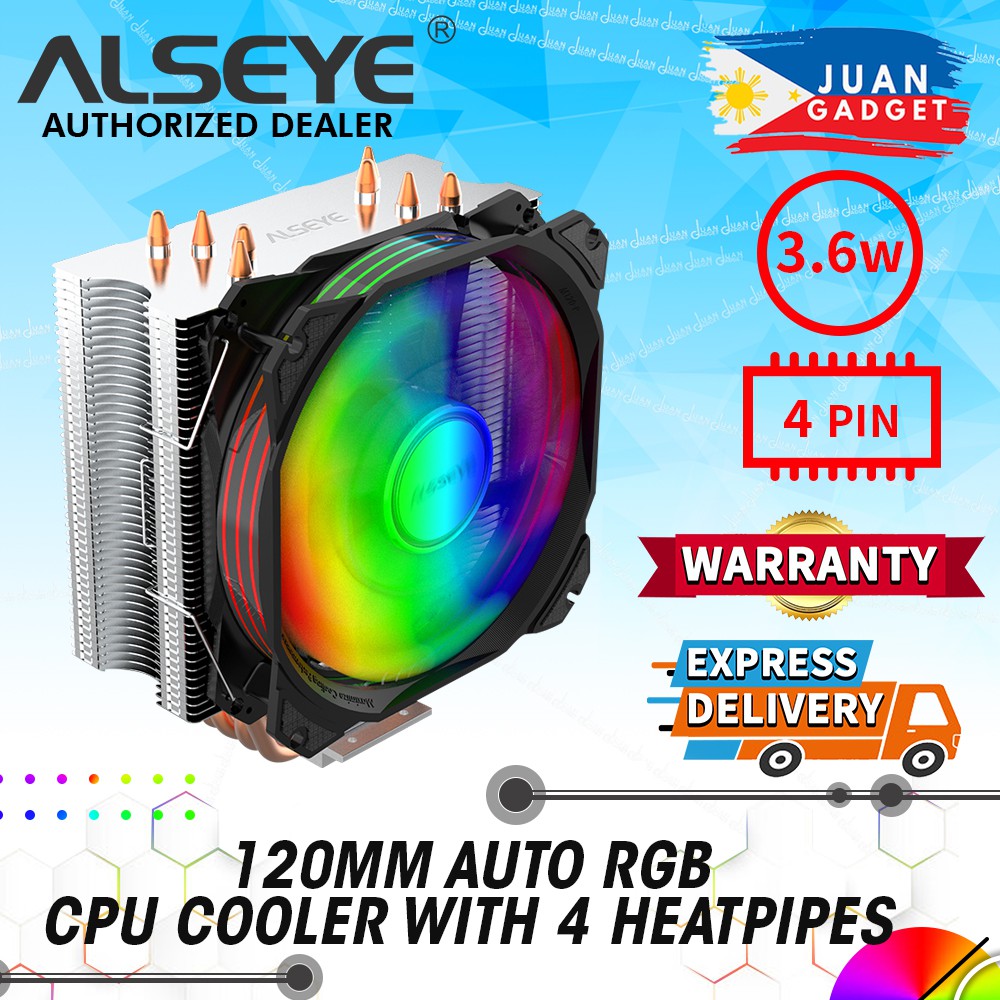 Alseye Max M120 SE Max Series 120mm CPU Cooler with 4 Heatsink Heat ...