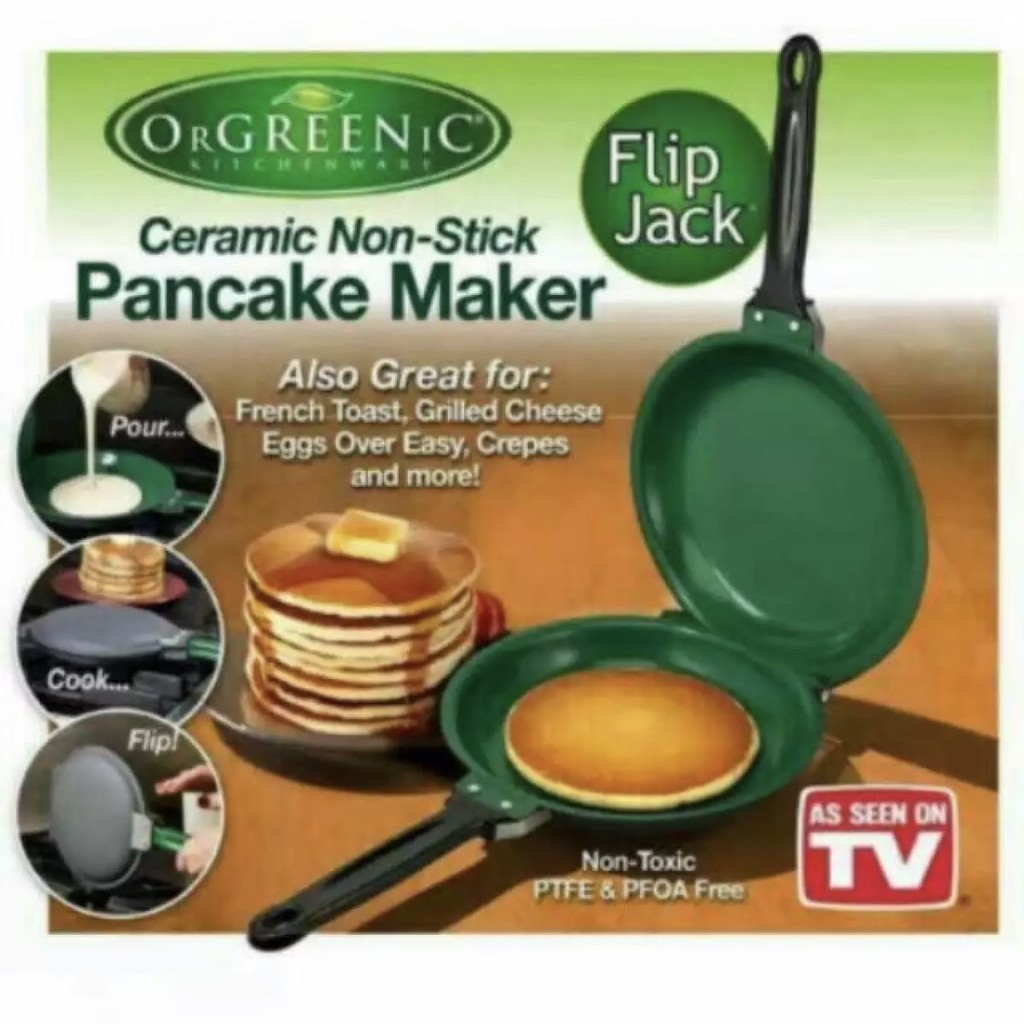 Perfect Pancake Maker Pan Omelette Flip Eggs As Seen On Tv Black Steel 