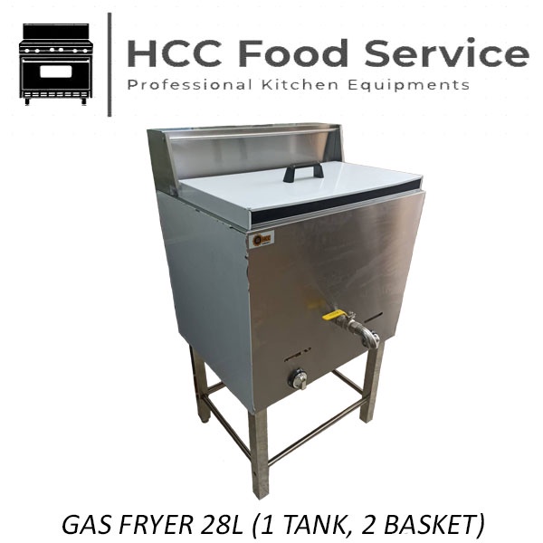 Heavy Duty Gas Fryer 28L Commercial Use 1 Tank 2 Basket Stainless Steel Shopee Philippines