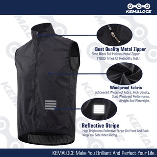 KEMALOCE Cycling Vest Winproof Navy Blue Men 2022 Sleeveless Bicycle ...
